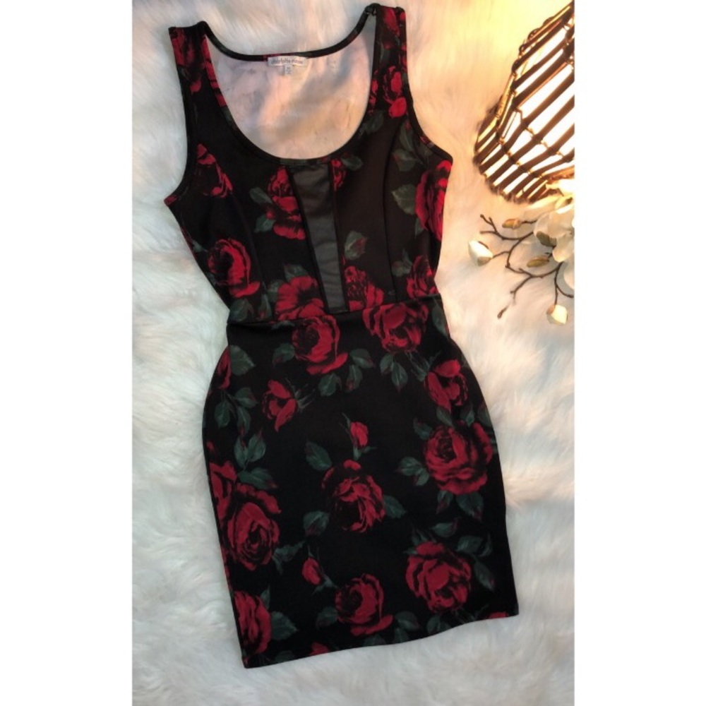 Sharp & Elegant Rose Patterned Dress